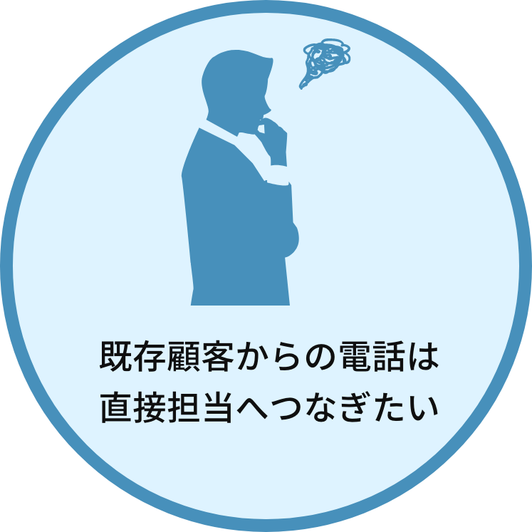 既存顧客からの電話は直接担当へつなぎたい
